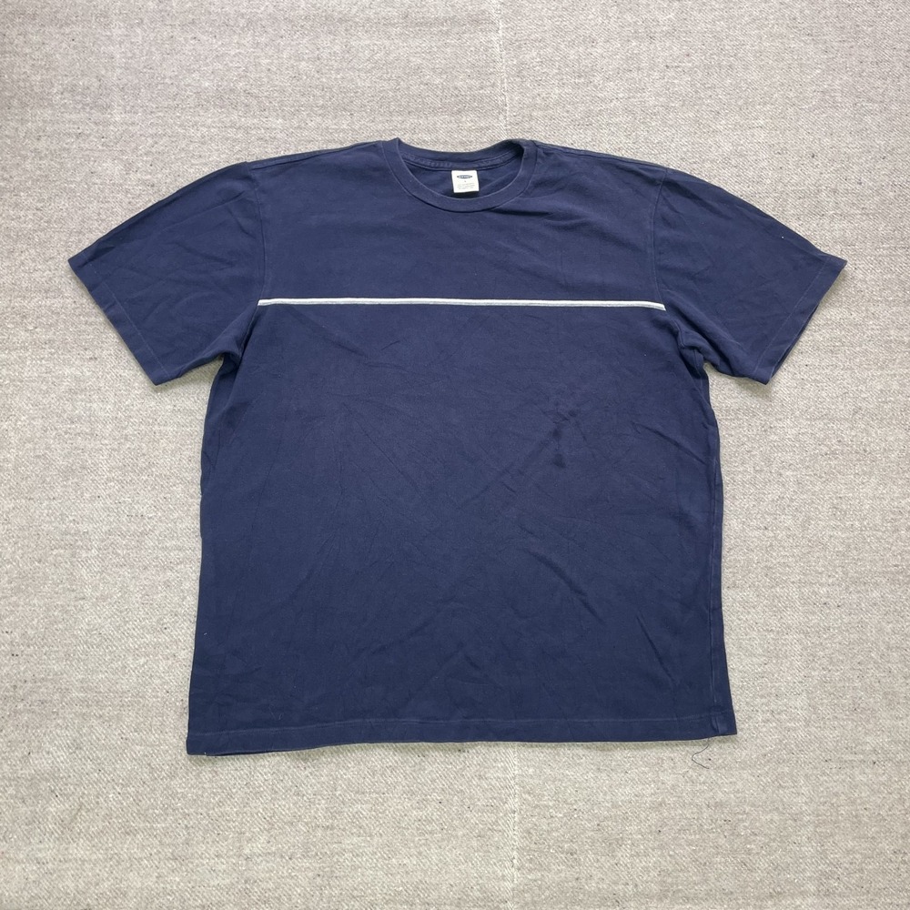 Vintage Striped‎ T-shirt Men Large Blue 2000s Old Navy